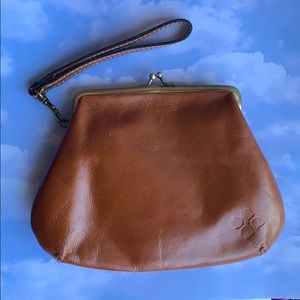 PATRICIA NASH Brown Leather Clutch Bag